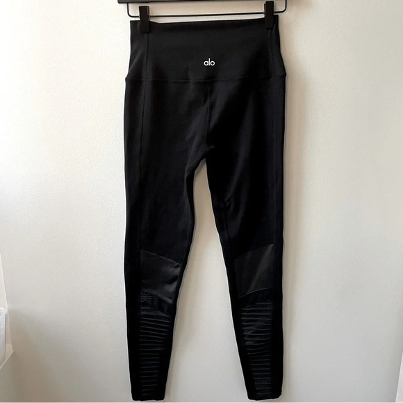 Alo Yoga High Waist Moto Leggings, Black/Black Glossy, Women’s Small - Picture 10 of 12